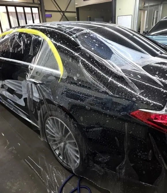 벤츠 S500 전체 PPF 시공 중